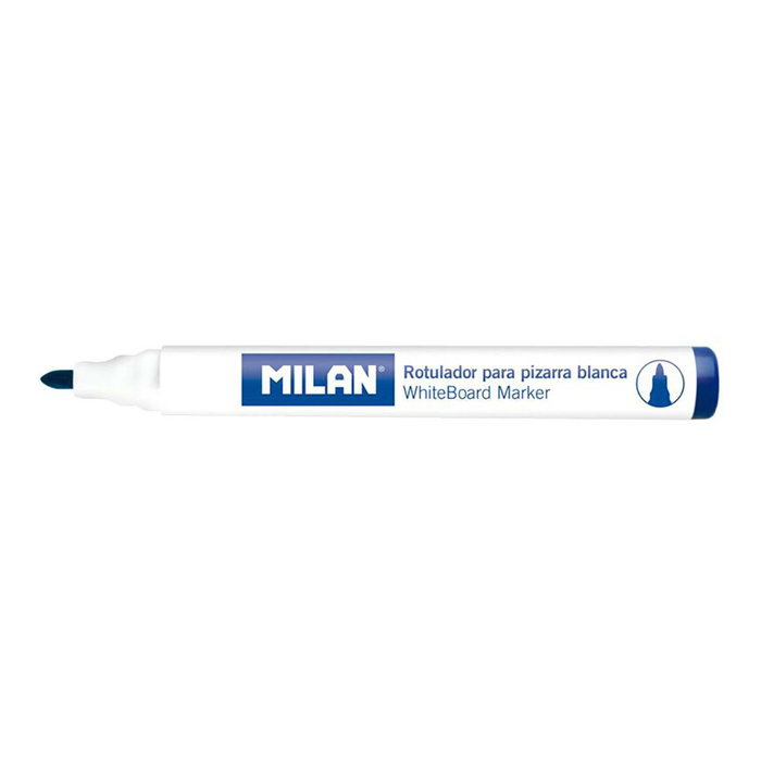 Milan Rotuladores para Pizarra Blanca Punta Redonda Azul, Caja de 12 Unidades Milan Rotuladores para Pizarra Blanca Punta Redonda Azul, Caja de 12 Unidades