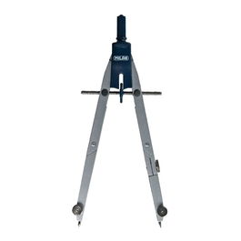 Milán Compás con Bigotera Automática de Apertura Rápida Autocentrante, Incluye Minas, Adaptador y Alargadera, Cromado 12 cm