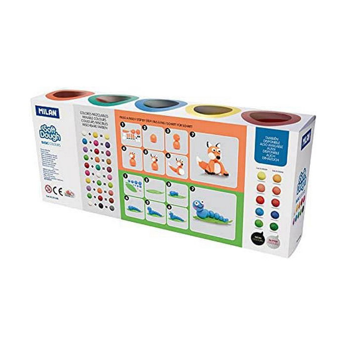 Milan Pasta para Modelar Soft Dough Basic Colores Surtidos (10 botes de 85 g)