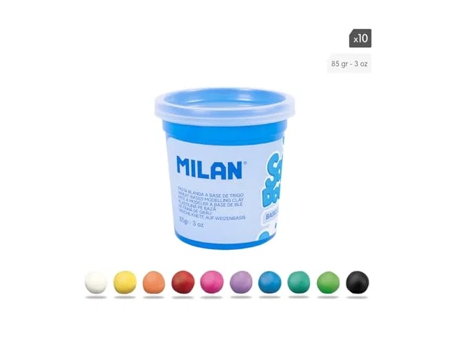 MILAN Pasta de Modelar Soft Dough, 10 Botes de 85 g