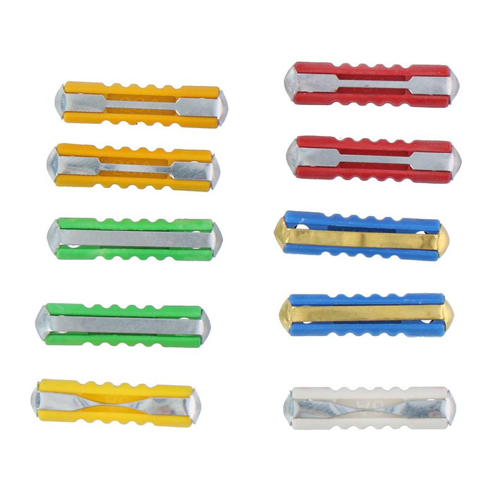 Dunlop Set de 10 Fusibles Variados para Coche: 2x5A, 2x16A, 2x25A, 2x30A, 1x8A, 1x20A