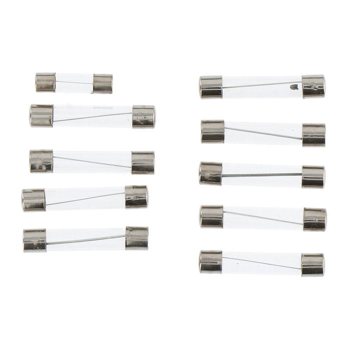 Dunlop Set de 10 Fusibles Surtidos de Cristal para Coche Variados 1x2a, 1x5a, 3x10a, 2x15a, 1x20a, 1x25a, 1x30a