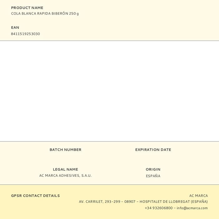 Ceys Cola Blanca Rápida Biberón para Madera 250 g Ceys Cola Blanca Rápida Biberón para Madera 250 g