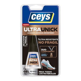Ceys Ultraunick Poder Extremo - Adhesivo Instantáneo de Pincel 5 g - Fuerte, Flexible, Sin Olor, para Todos los Materiales