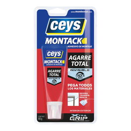 Ceys Montack Invisible Blister 70 g - Adhesivo de Montaje para Fijar Zócalos, Molduras, Paneles y Azulejos - Sustituye Clavos y Tornillos