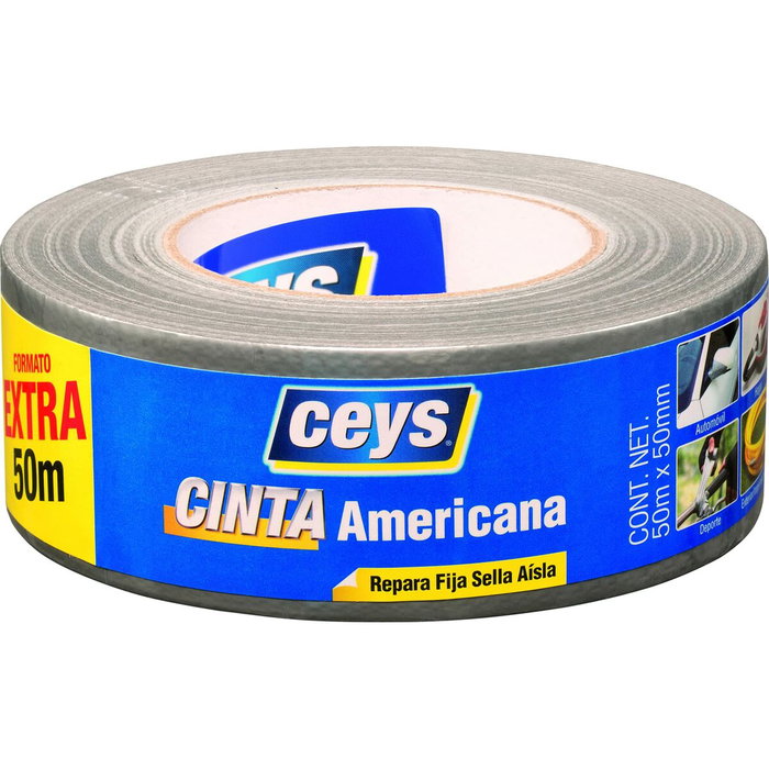 Ceys Cinta americana plata 50 mm x 50 m Ceys Cinta americana plata 50 mm x 50 m