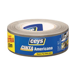 Ceys Cinta Americana Plata 50 mm x 50 m Resistente Impermeable Flexible