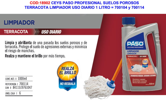 Paso Limpiador uso diario terracota 1 l