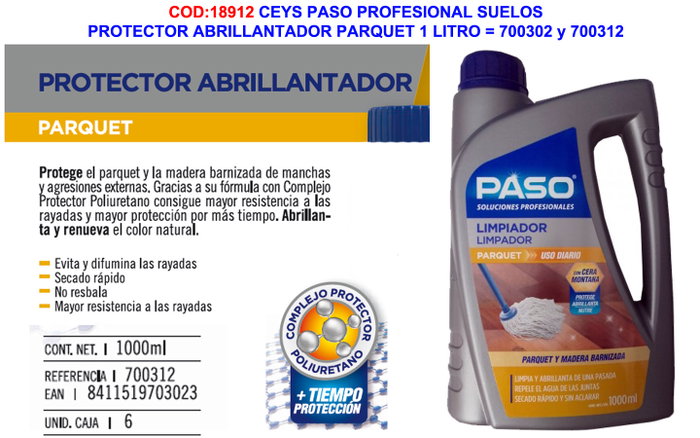 Paso Protector abrillantador parquet 1 l