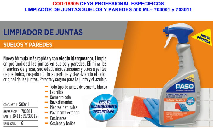 Paso Limpiador de Juntas 500ml 703021