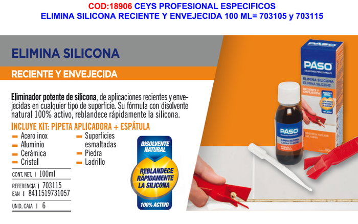 Paso Elimina silicona 100 ml Paso Elimina silicona 100 ml