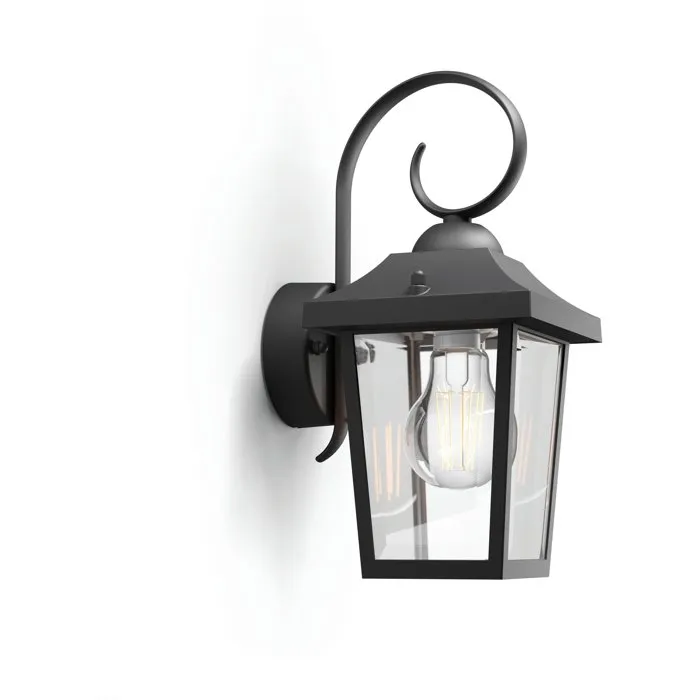 Philips Aplique exterior Buzzard negro E27 60W
