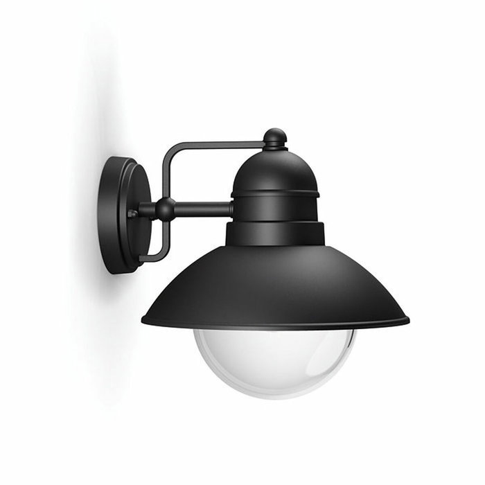 Philips Aplique exterior Hoverfly E27 Negro luz hacia abajo con casquillo E27