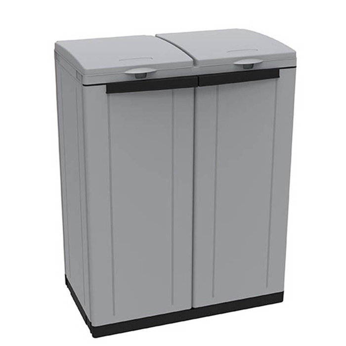 Ecoline Armario reciclaje 2 puertas 68 x 39 x 88,7 cm gris Ecoline Armario reciclaje 2 puertas 68 x 39 x 88,7 cm gris