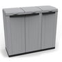 Ecoline Armario reciclaje 3 puertas 102 x 39 x 88,7 cm, gris/negro, apto para bolsas de hasta 110l