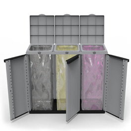 Ecoline Armario ecoline 3 puertas 102 x 39 x 88,7 cm Gris / negro