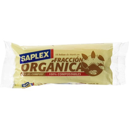 Saplex Bolsa de basura compostable 9 l, 44 x 44 cm, 15 uds Saplex Bolsa de basura compostable 9 l, 44 x 44 cm, 15 uds