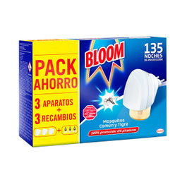 Bloom Pack de ahorro de 3 aparatos difusores de líquido y 3 recambios para mosquitos