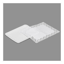 Best Products Bandeja Rectangular con Blonda Color Blanco 22 x 28 cm 2 Unidades