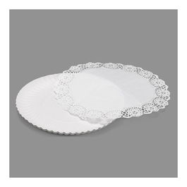 Best Products Bandeja Redonda con Blonda Ø25 cm Blanco Cartón 2 Unidades
