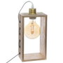 Atmosphera Lámpara rectangular de madera de sobremesa E27 14 x 9.6 x 28 cm