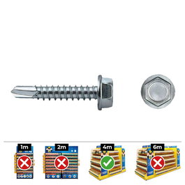 Celo Din 7504k Tornillo Punta Broca Hexagonal Zincado 3,5x19mm Caja 500 Unidades