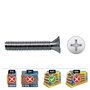 Celo Tornillo Métrico Avellanado Phillips DIN 965 Ø5x20mm Zincado Caja 250 Unidades