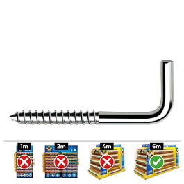 Celo Din alr Alcayata Zincada Acero para Madera y Taco de Nylon 4,5x80mm Caja 200 Unidades