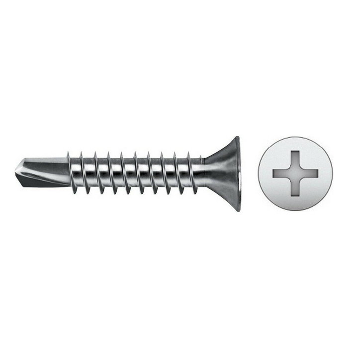 Celo Tornillo punta broca avellanado Phillips DIN 7504p Ø 3,5x16mm zincado Celo Tornillo punta broca avellanado Phillips DIN 7504p Ø 3,5x16mm zincado