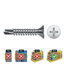 Celo Tornillo Punta Broca Avellanado Phillips 5,5x50 mm Zincado (Caja 250 unid.)