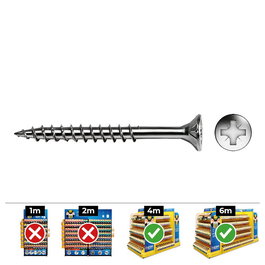 Celo Tornillo Madera Avellanado Ref Vloxp Ø4x70mm Zincado Caja 200 Unidades