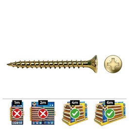 Celo Din vloxp Caja 250 unidades tornillo madera avellanado ø6 x 40 mm bicromatado+lubr.