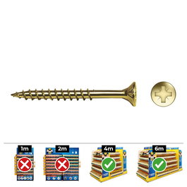 Celo vloxp Caja 200 unidades Tornillo Madera Avellanado Ø6 x 60 mm Bicromatado