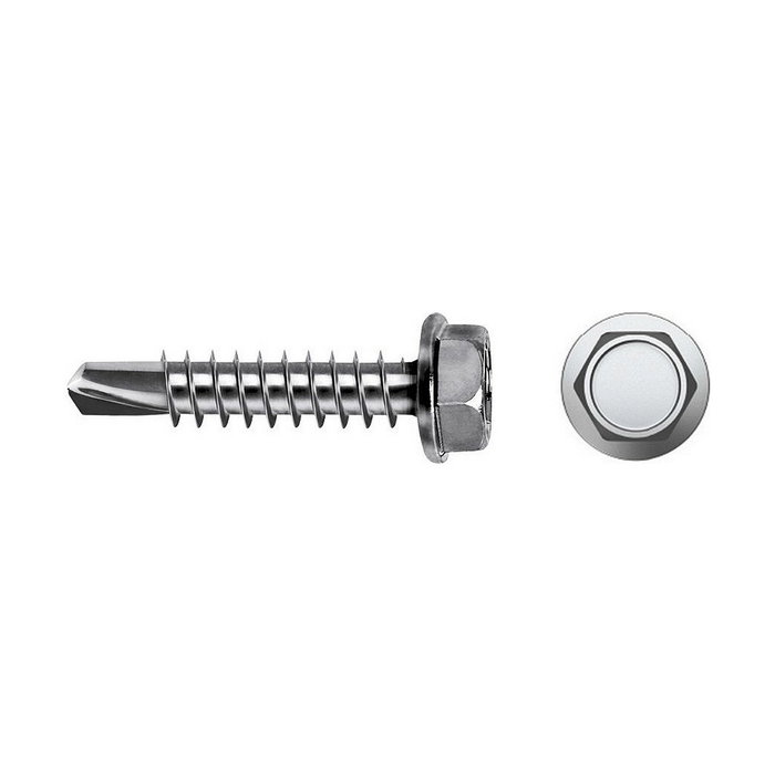 Celo Tornillo punta broca hexagonal Din 7504k Ø 4,8x25mm Zincado