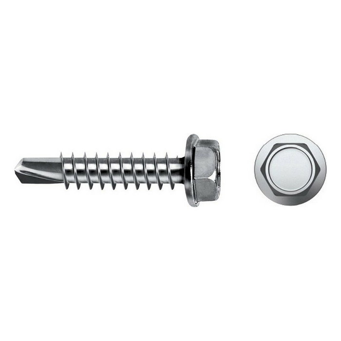 Celo Tornillo punta broca hexagonal Din 7504k Ø 6,3x25mm zincado (Caja 250 unidades) inevitable Celo Tornillo punta broca hexagonal Din 7504k Ø 6,3x25mm zincado (Caja 250 unidades) inevitable