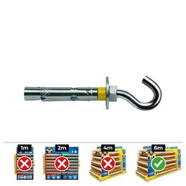 Celo Din dg Anclaje de gancho zincado Ø10 x 60 mm Caja 50 uds Acero Hormigón Ladrillo