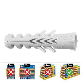 Celo Taco Nylon Doble Antigiro DIN/REF F Ø12 x 60 mm Caja 25 uds