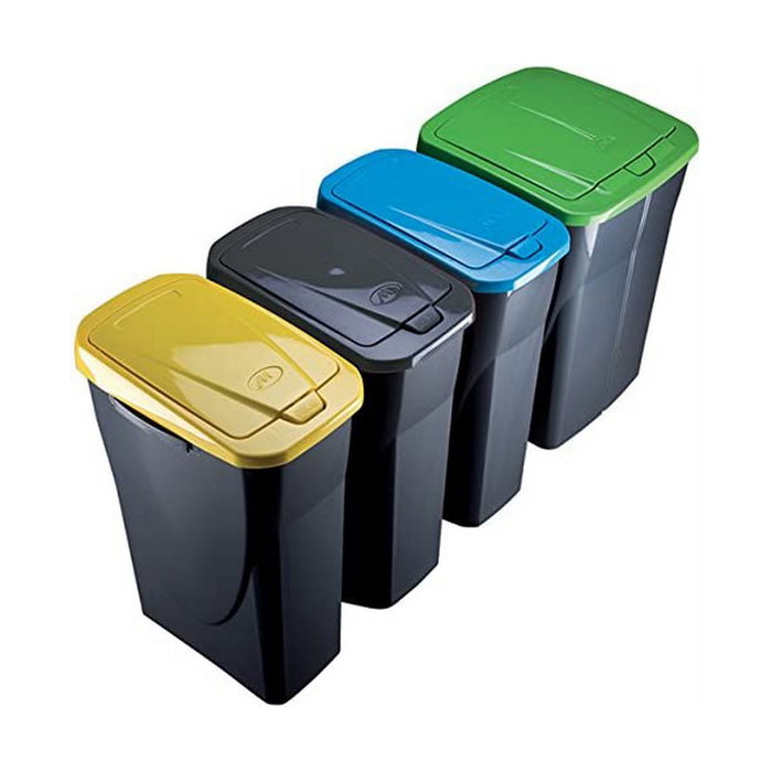 Mondex Cubo Ecobín con tapa negro/amarillo 15 l