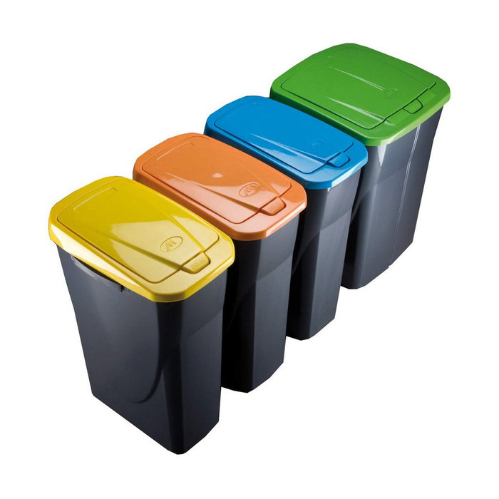 Mondex Cubo Ecobin con tapa negro/naranja 15 l