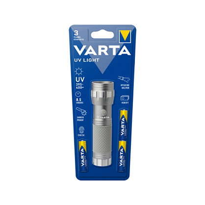 Varta Linterna UV con 3 Pilas AAA Silver
