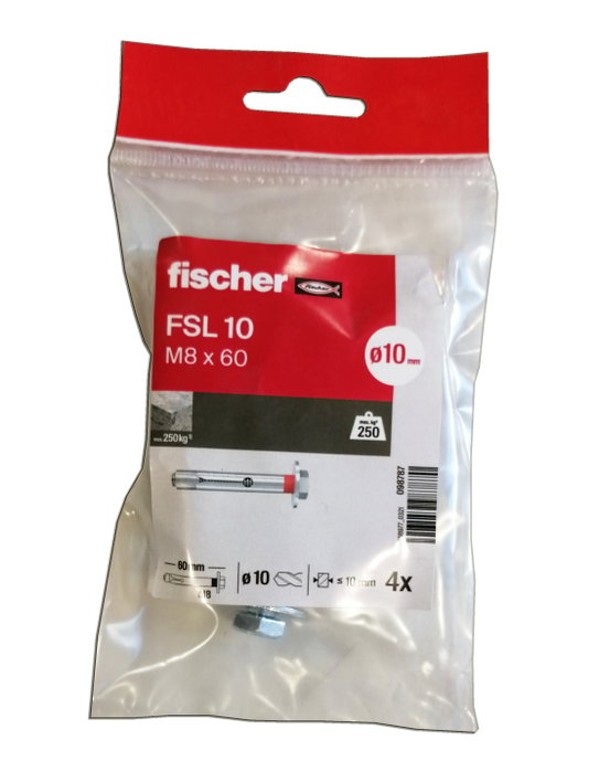 Fischer Anclaje metálico FSL 10 acabado hexagonal M8 x 60 mm