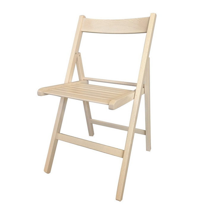 Silla plegable de madera blanco crudo 79x42,5x47,5cm Silla plegable de madera blanco crudo 79x42,5x47,5cm
