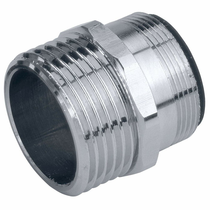 Gardena Adaptador de rosca para grifo de cocina macho 3/4 a macho M24x1mm con filtro de aire, acero inoxidable, cromado Gardena Adaptador de rosca para grifo de cocina macho 3/4 a macho M24x1mm con filtro de aire, acero inoxidable, cromado