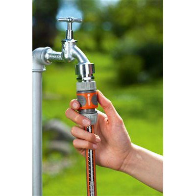 Gardena Conector rápido de manguera ½ pulg - 5/8 pulg, gris/naranja
