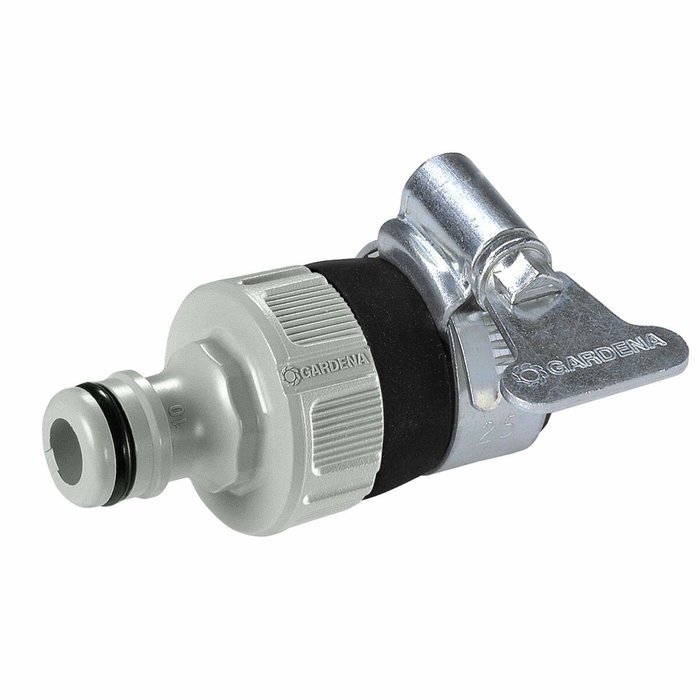 Gardena Conector rápido con abrazadera para grifos sin rosca Ø 14 - 17 mm, Gris
