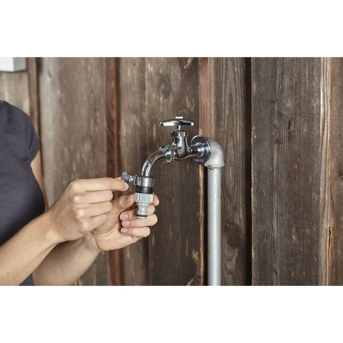 Gardena Conector rápido con abrazadera para grifos sin rosca Ø 14 - 17 mm, Gris