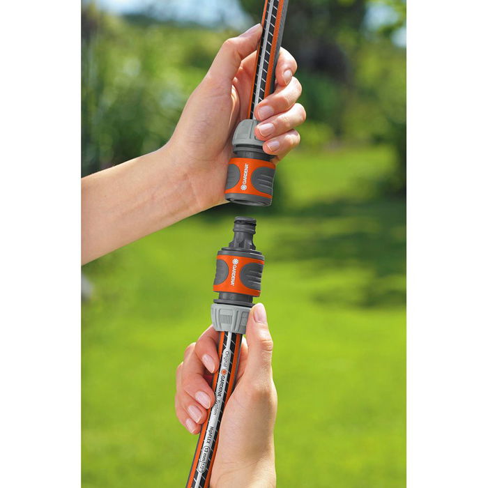 Gardena Manguito de Unión Rápida 1/2" - 3/4", Polipropileno, Anti UV, Anti Algas, Protección Heladas, Blister