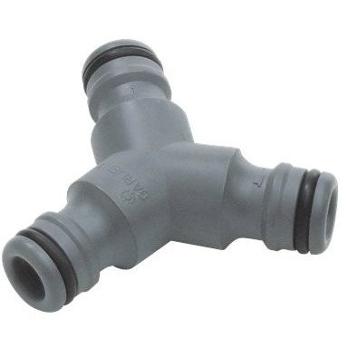 Gardena Manguito de derivación de 3 vías de ¾ pulg a ½ pulg, gris