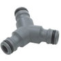Gardena Manguito de derivación de 3 vías de ¾ pulg a ½ pulg, gris