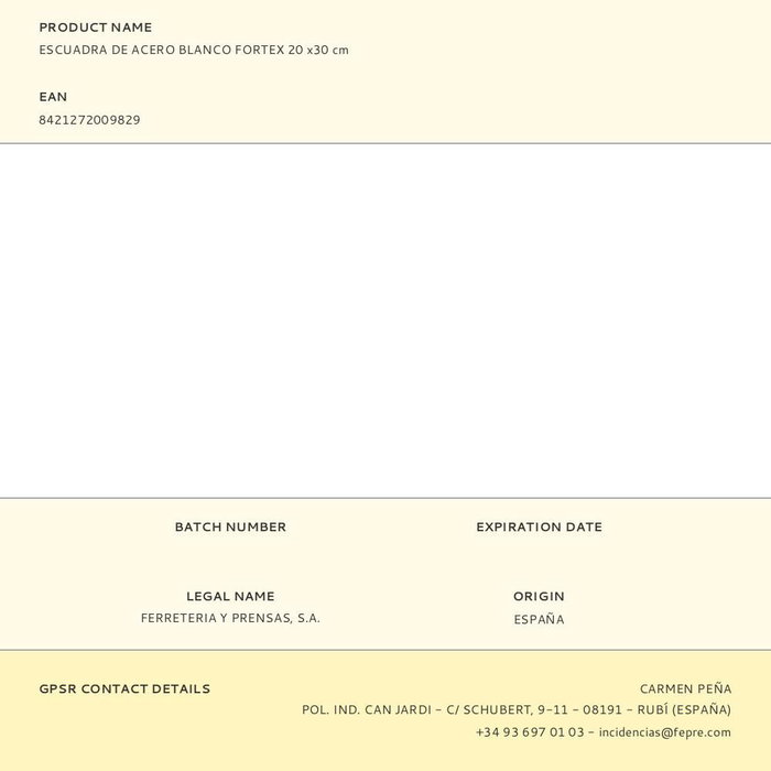 Fepre Fortex Escuadra de acero blanco 20 x 30 cm, 300 kg Fepre Fortex Escuadra de acero blanco 20 x 30 cm, 300 kg